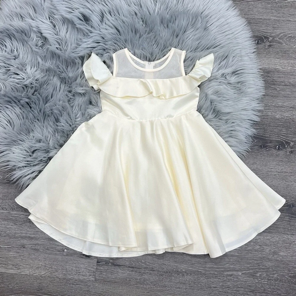 Emma Riley Girls Satin Cream Formal Dress Size‎ 6